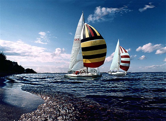 Image - Sailing regata on the Kremenchuk Reservoir (Dnieper River) near Cherkasy.